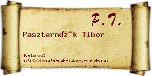 Paszternák Tibor névjegykártya