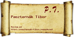 Paszternák Tibor névjegykártya
